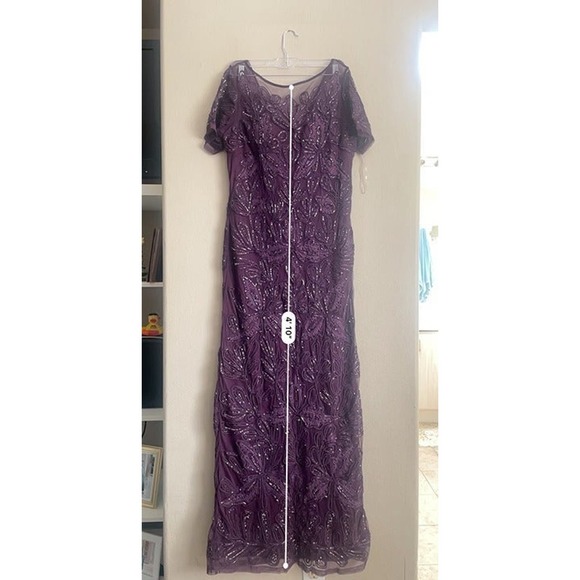 NWT JS Collections Women's Dress Purple Size 10 Beaded Gown - Picture 7 of 11